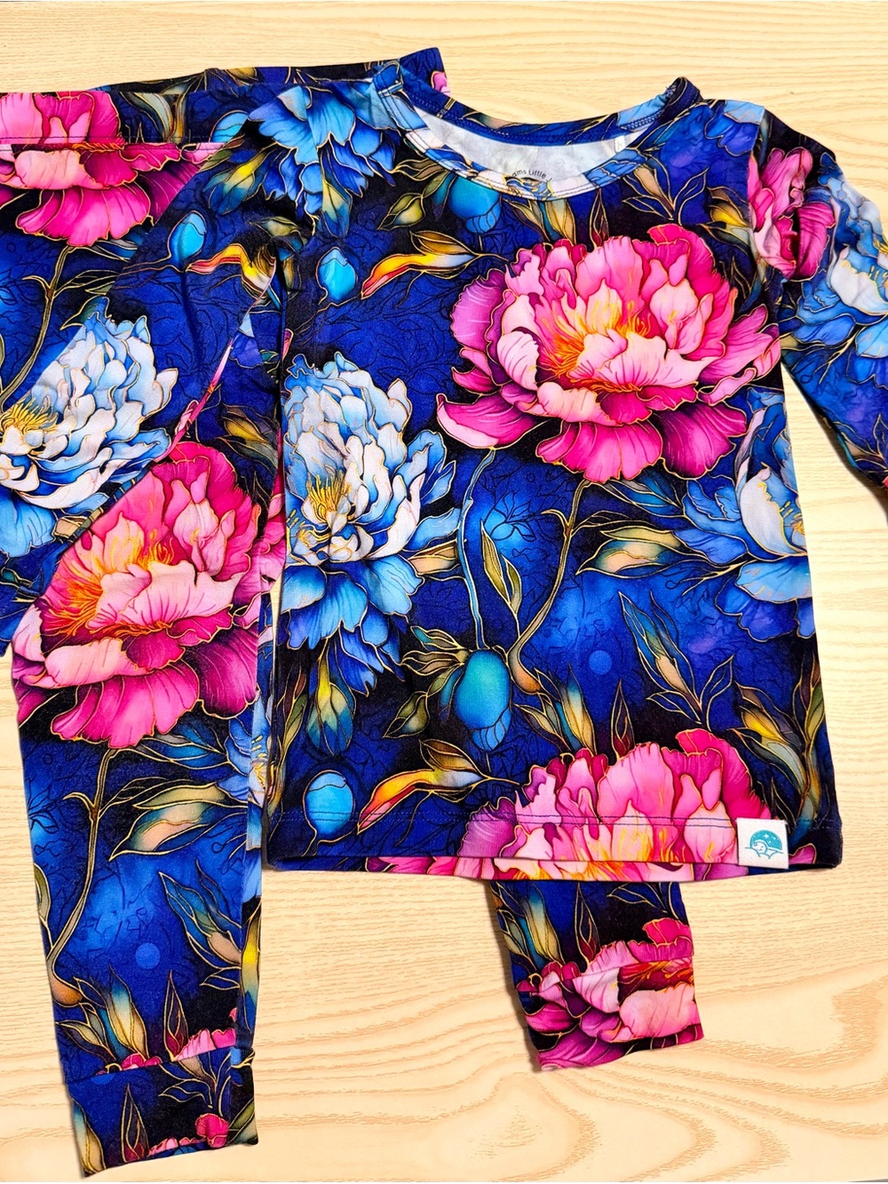 Jammie Session Floral Print Bamboo Two Piece Pajamas Size 2T